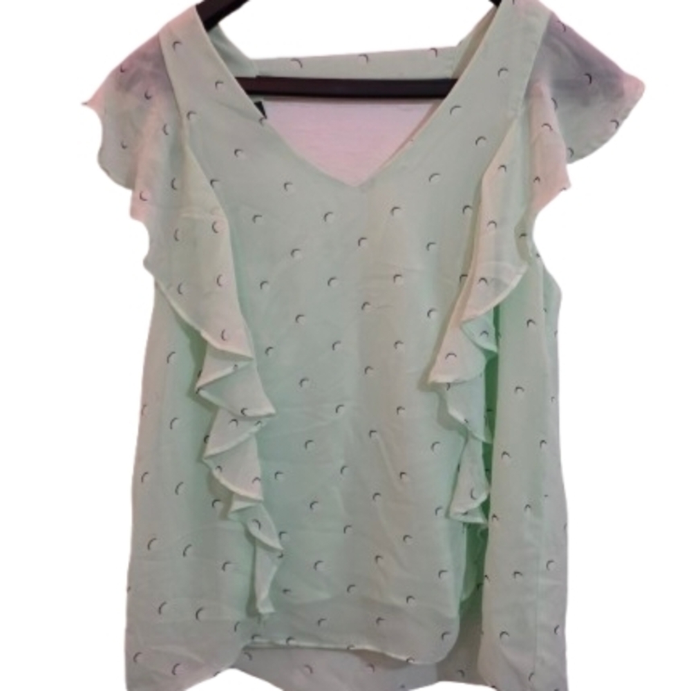 Bwear Mint Green Ruffle Sleeve Blouse